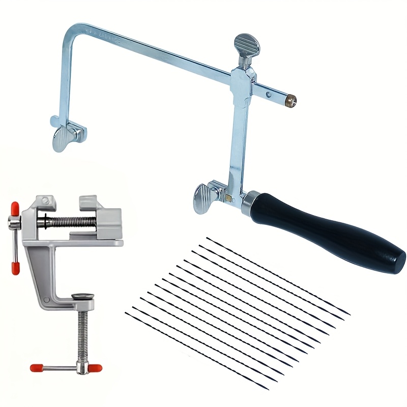 Jewelry Making Kit Professional - プロ仕様のジュエリーソーキット、調整可能なフレーム、12枚の刃、ジュエリー製作ツール用ミニバイスクランプ付き