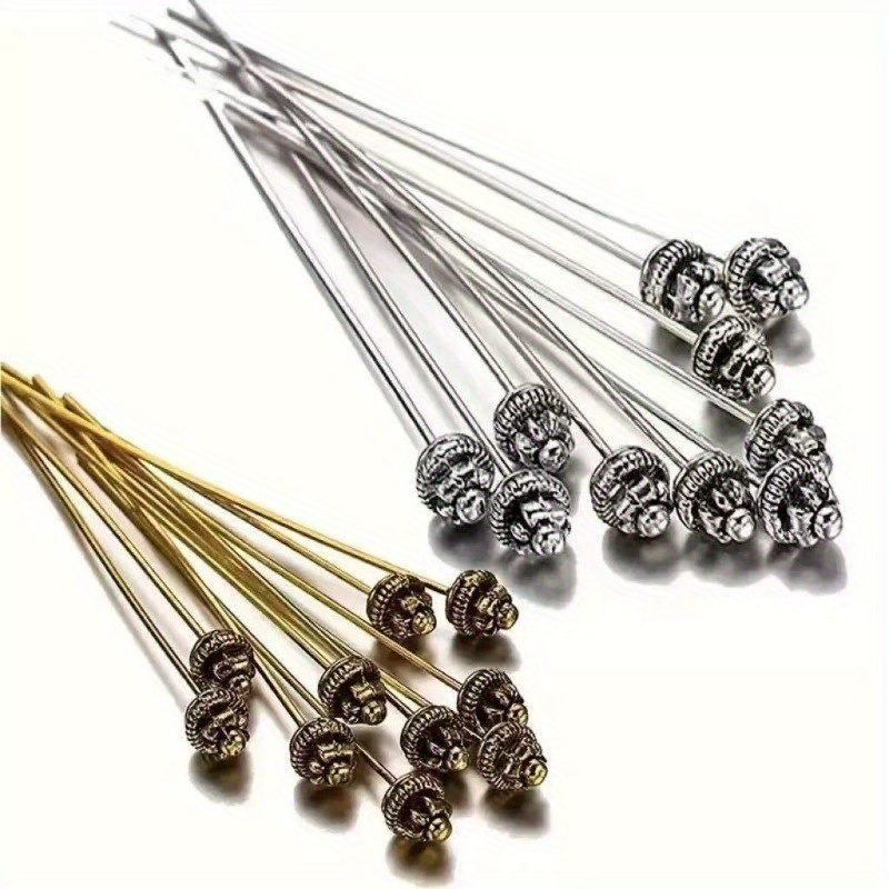 Jewelry Making Head Pins - 10本入り 55mm/2.17インチ ヘッドピン ジュエリー作り用 クラシックビーズニードル