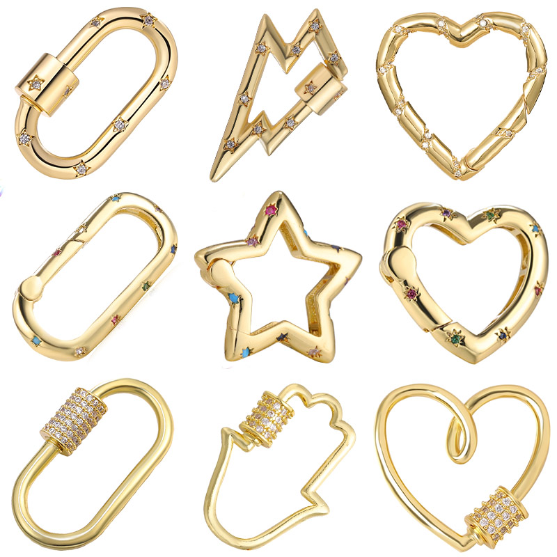 Jewelry Making Charms - Juya DIY ファッションチャームジュエリーメイキングアクセサリー手作り真鍮クリエイティブペンダントロブスタースクリューロックカラビナクラスプ用品