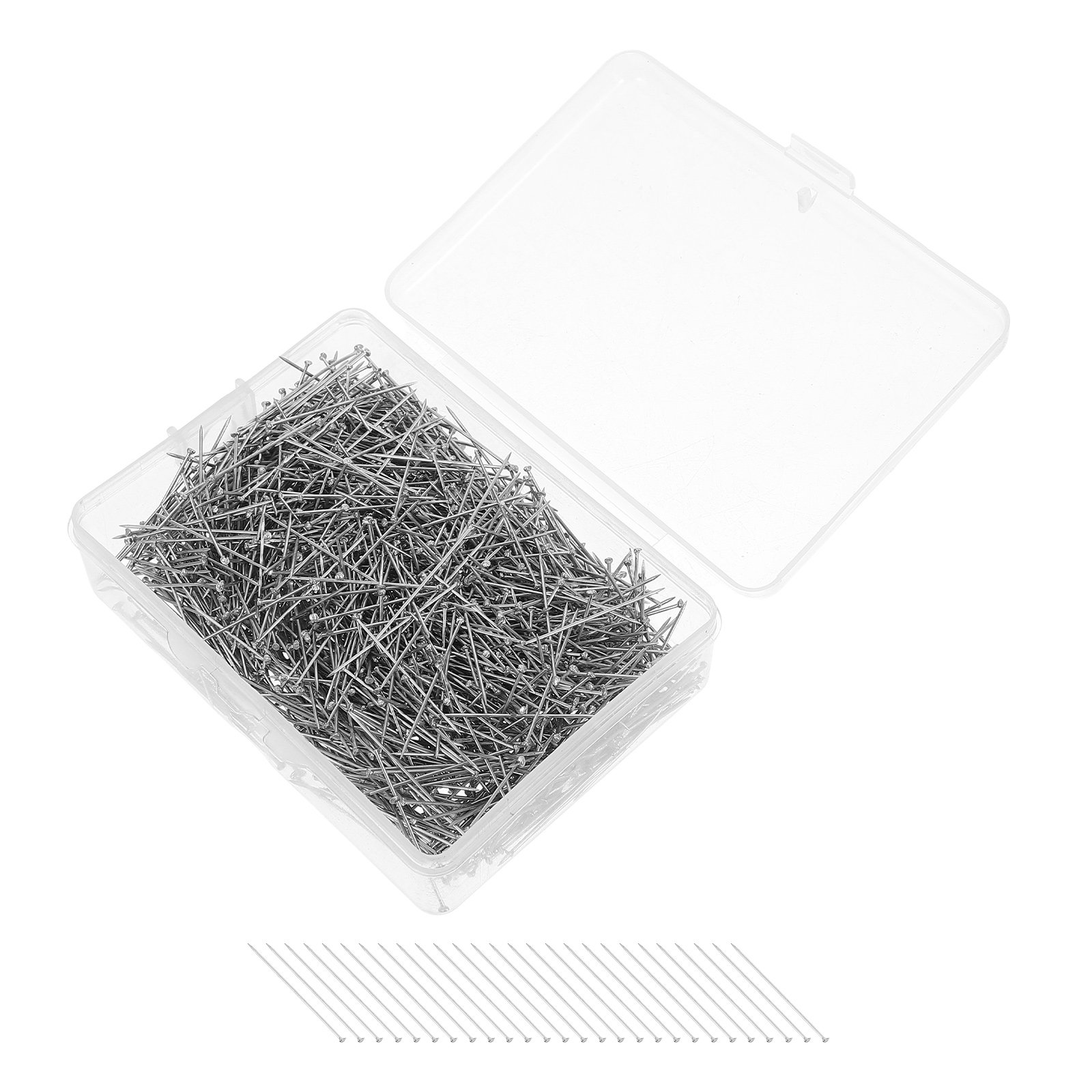 Jewelry Making Head Pins - 1600個入りステンレス製平頭ピン、頑丈なDIY用裁縫ピン、キルティング、クラフト、ジュエリー製作、洋裁用ピン