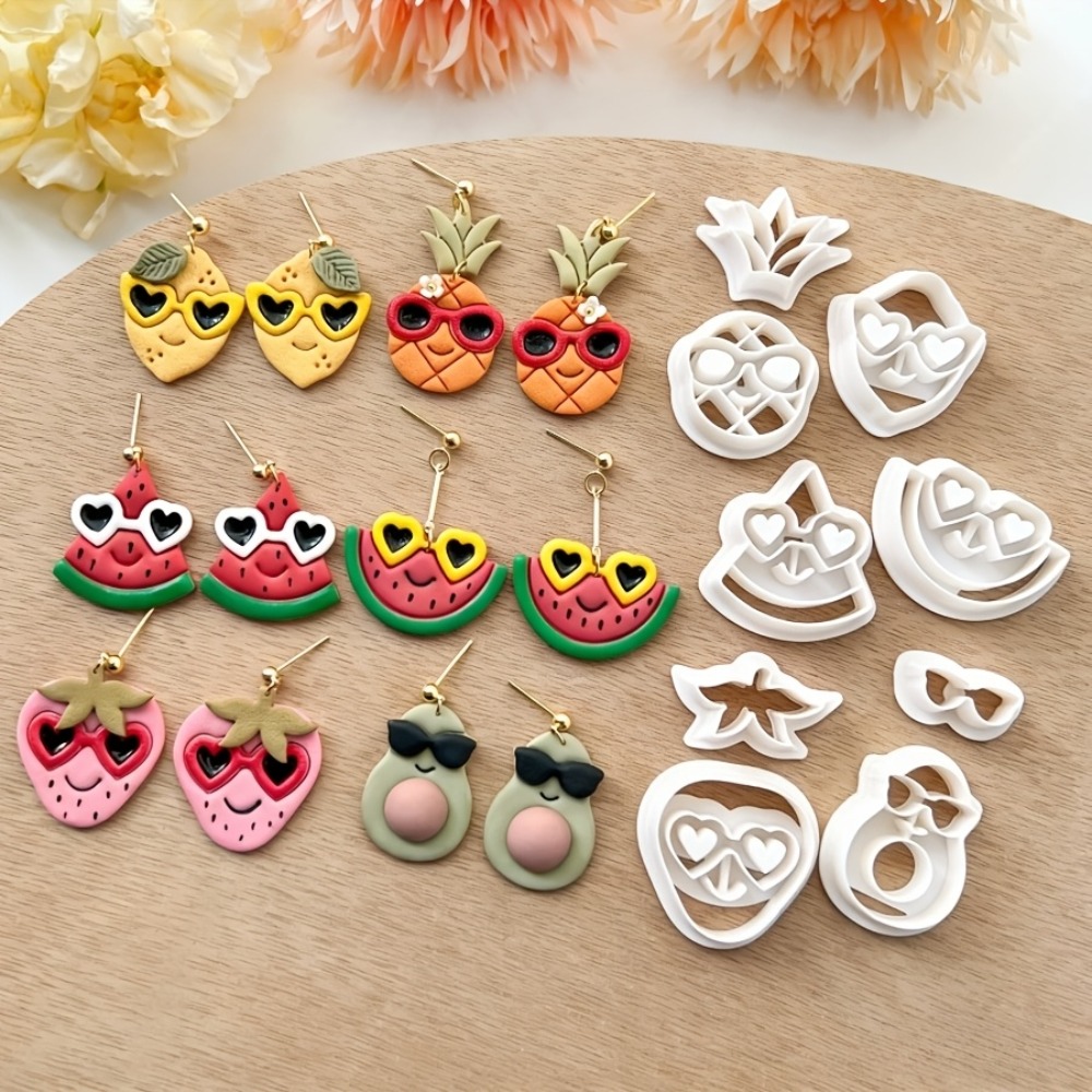 Jewelry Making Hand Tools - 9 個夏かわいいトロピカルフルーツサングラスポリマークレイカッターセット DIY イヤリングジュエリー作成ハンドツールモールド