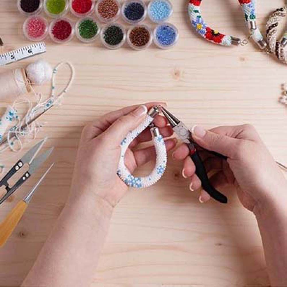 Jewelry Making Kit Professional - 19点入りプロ用アクセサリーDIYブラックバッグクラフトプライヤー用品ジュエリー修理ツールセットジュエリー製作キットジュエリーパーツ