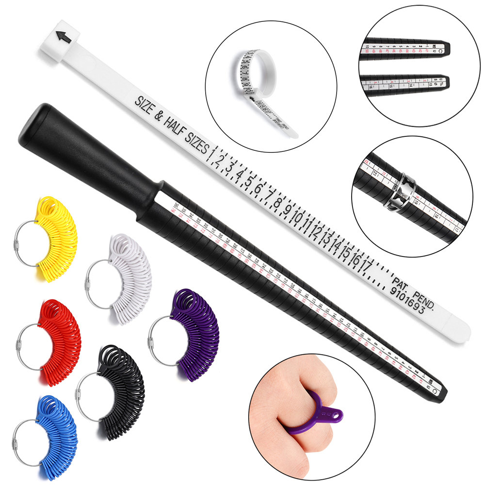 Jewelry Making Kit Professional - プロのジュエリーツールリングゲージマンドレルスティック指定規リングサイザー測定英国/米国サイズ DIY ジュエリーサイズセットプラスチック