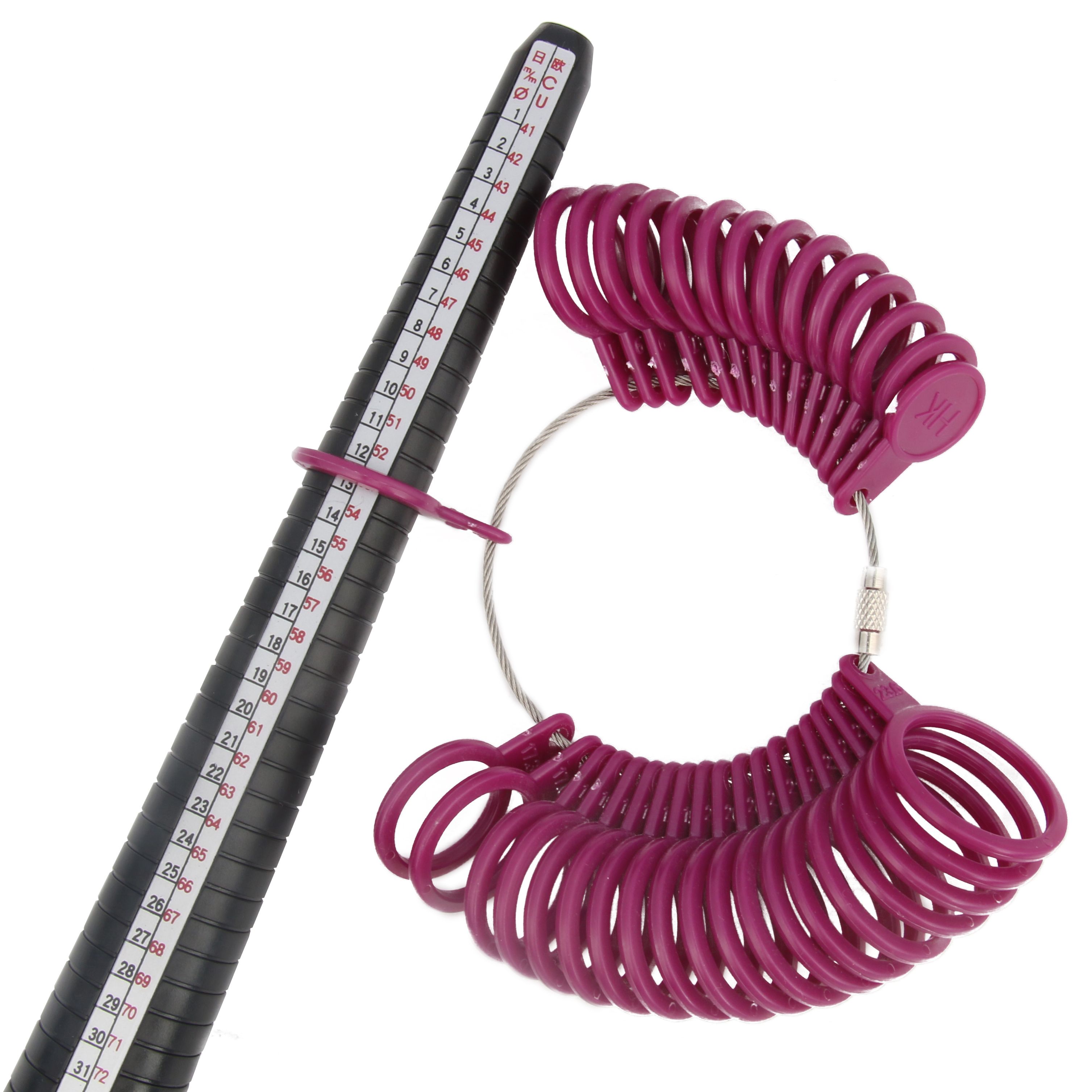 Jewelry Making Kit Professional - プロのリングサイズファインダーマンドレゲージプラスチック計量ジュエリーツールリングマンドレルスティックジュエリーツールセット