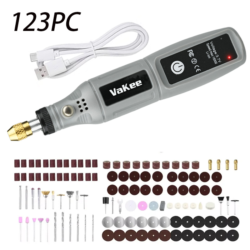Jewelry Making Workshops - Vakee 16000RPM ロータリーツール、3.7V USB 充電式ミニグラインダーペン、DIY クラフト、ジュエリー作り用のポータブル電動工具