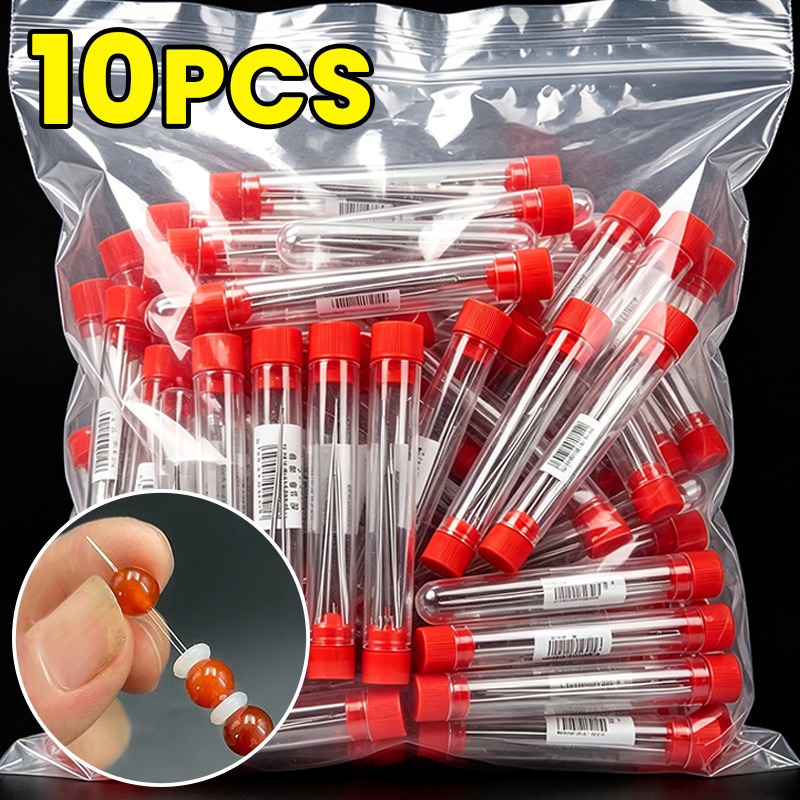 Jewelry Making Diy Kit - 1/10個入り オープンビーズニードル DIYビーズ針 ジュエリーリードニードルセット ネックレスDIYジュエリー製作ツール 手作りビーズ通し針
