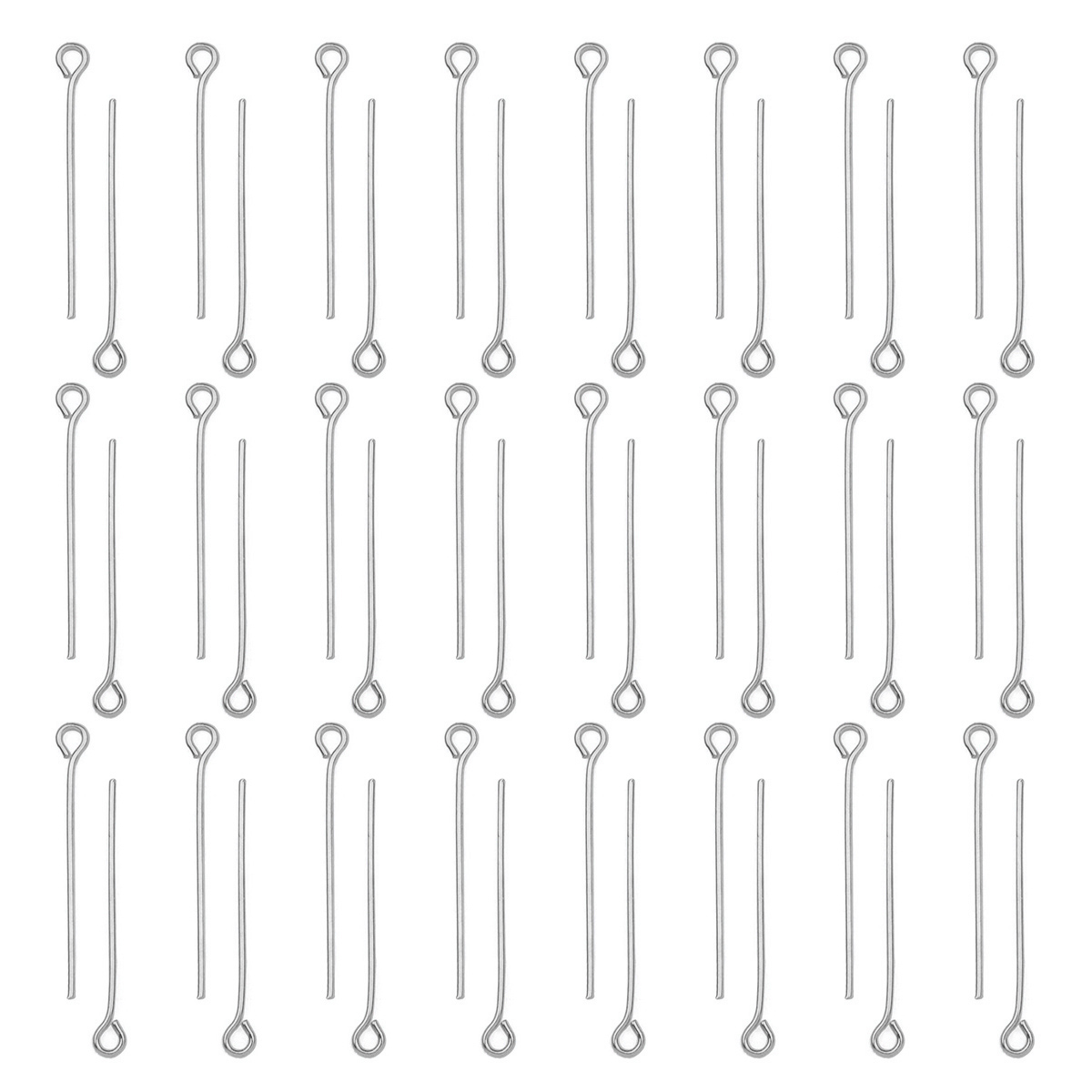Jewelry Making Head Pins - 100個/ロット ステンレス製アイピン DIYジュエリーアクセサリー イヤリング ビーズ用アイピン フラットヘッドピン