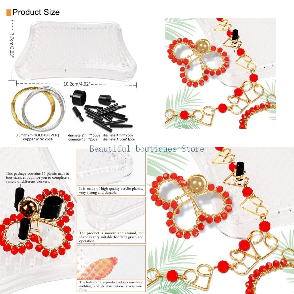Wire Jewelry Making Jig - U4LF ブレスレット、イヤリング、ジュエリーデザイン作成用プラスチックワイヤー曲げ治具用品