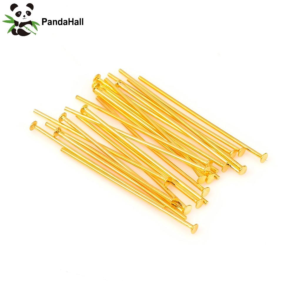 Head Pin Assorted - PandaHall 100個入り 304ステンレス鋼フラットヘッドピン、15.5/20/22/30/35/40/50mm x 0.6mm ジュエリー製作用アソートセット