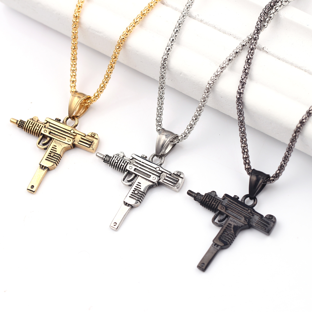 パンク・ウジ・ピストル・マシンガン・ネックレス・ペンダント  - Jewelry Making Workshops のレビューと価格