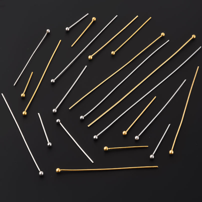 50 ピース/ロット 18 18k ゴールドメッキボールヘッ - Jewelry Making Head Pins のレビューと価格