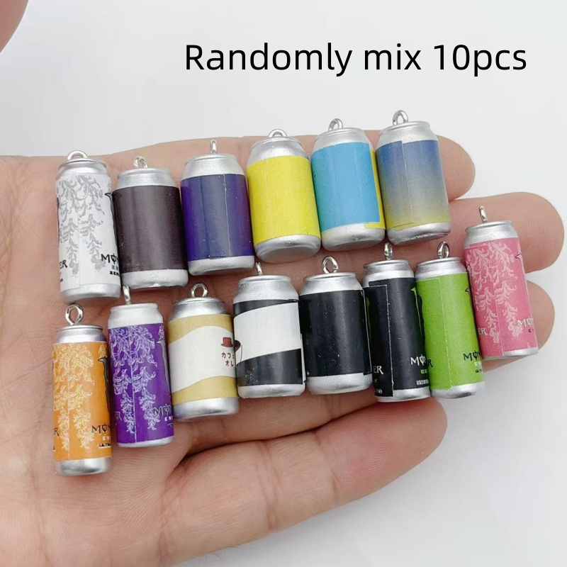 10個入り ミニチュア シミュレーション飲料缶 レジンチャー - Jewelry Making Charms のレビューと価格
