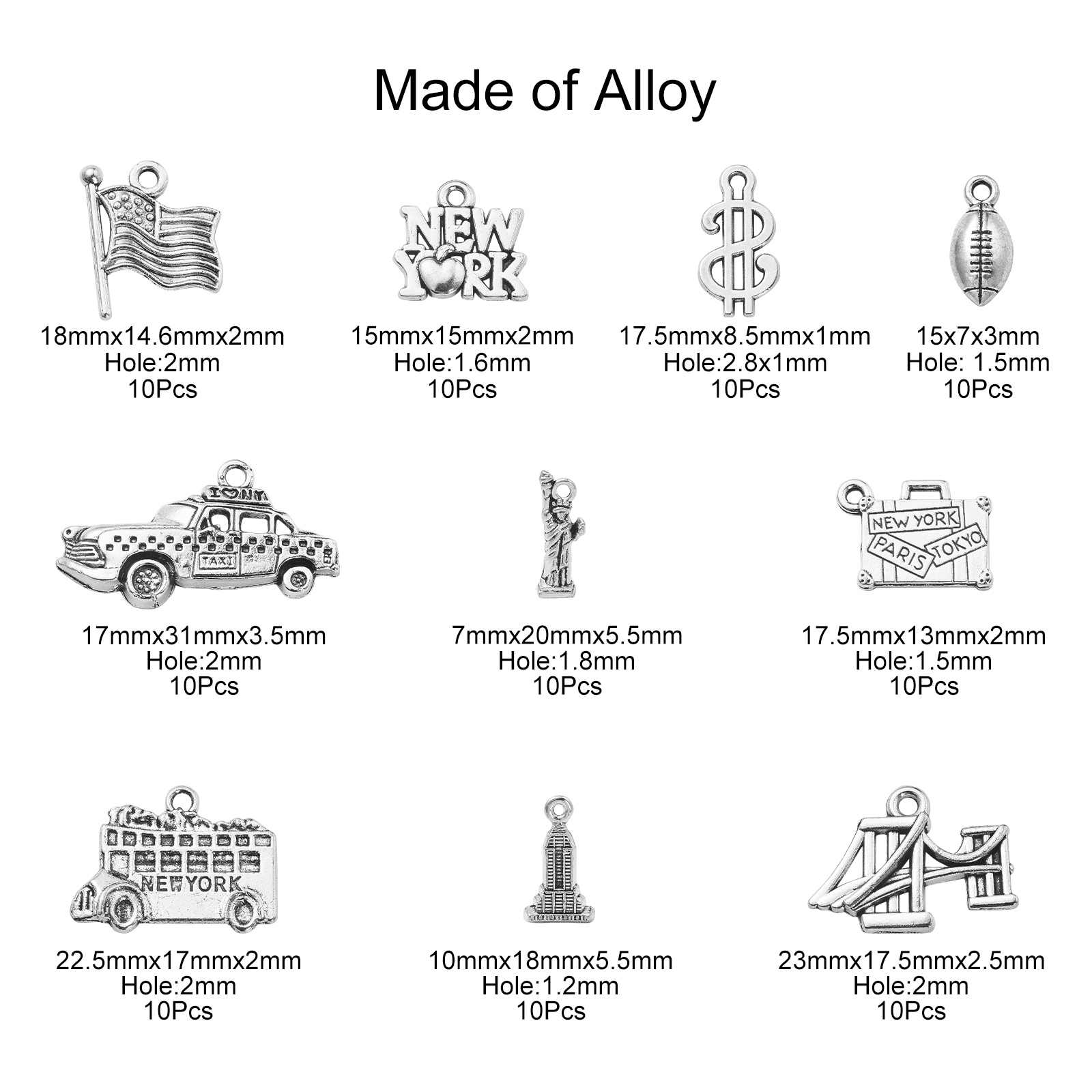 パンダホール 100個入り 10種類 アメリカ ニューヨーク - Jewelry Making York のレビューと価格
