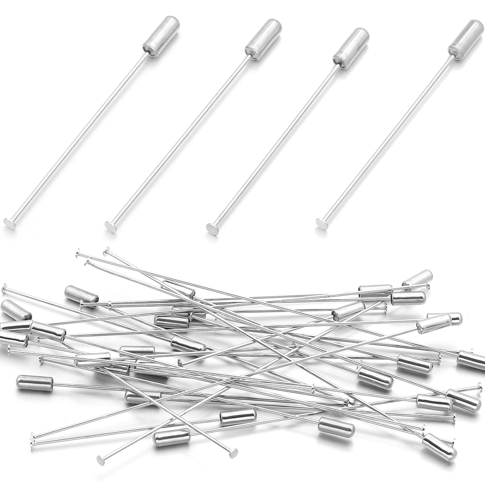10個入り 60/90/120mm 銅製ブローチピン フラッ - Jewelry Making Head Pins のレビューと価格