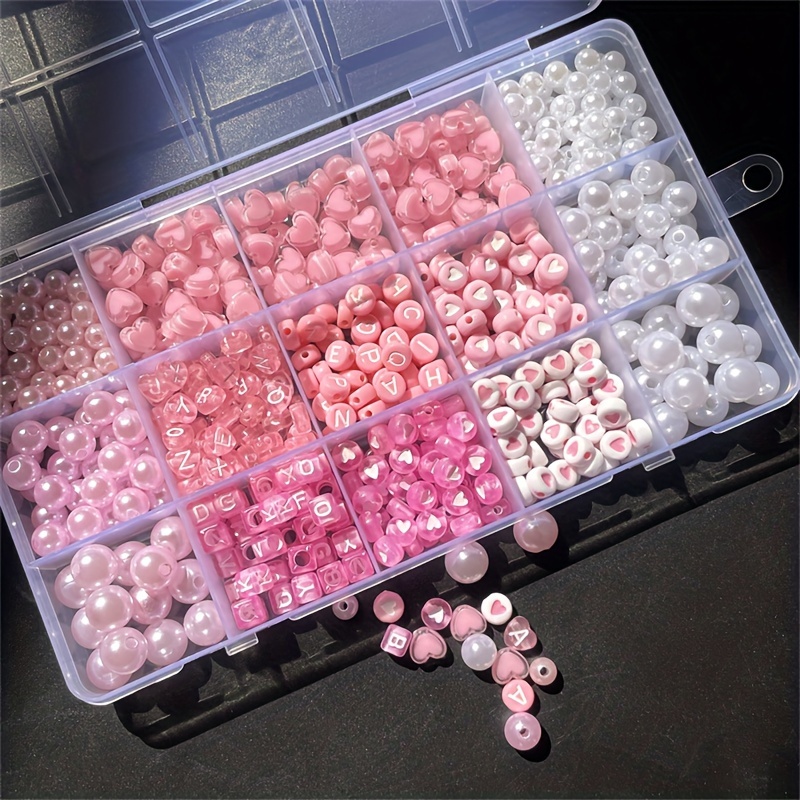 10個入りピンクアルファベットボックス、アクリルビーズ、手作 - Jewelry Making Diy Kit のレビューと価格