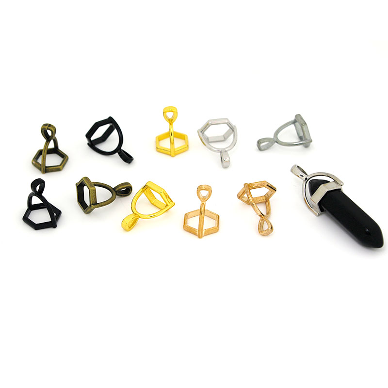 20 個六角形の宝石キャップ天然石クリスタル柱ペンダントキャ - Jewelry Making Pins のレビューと価格