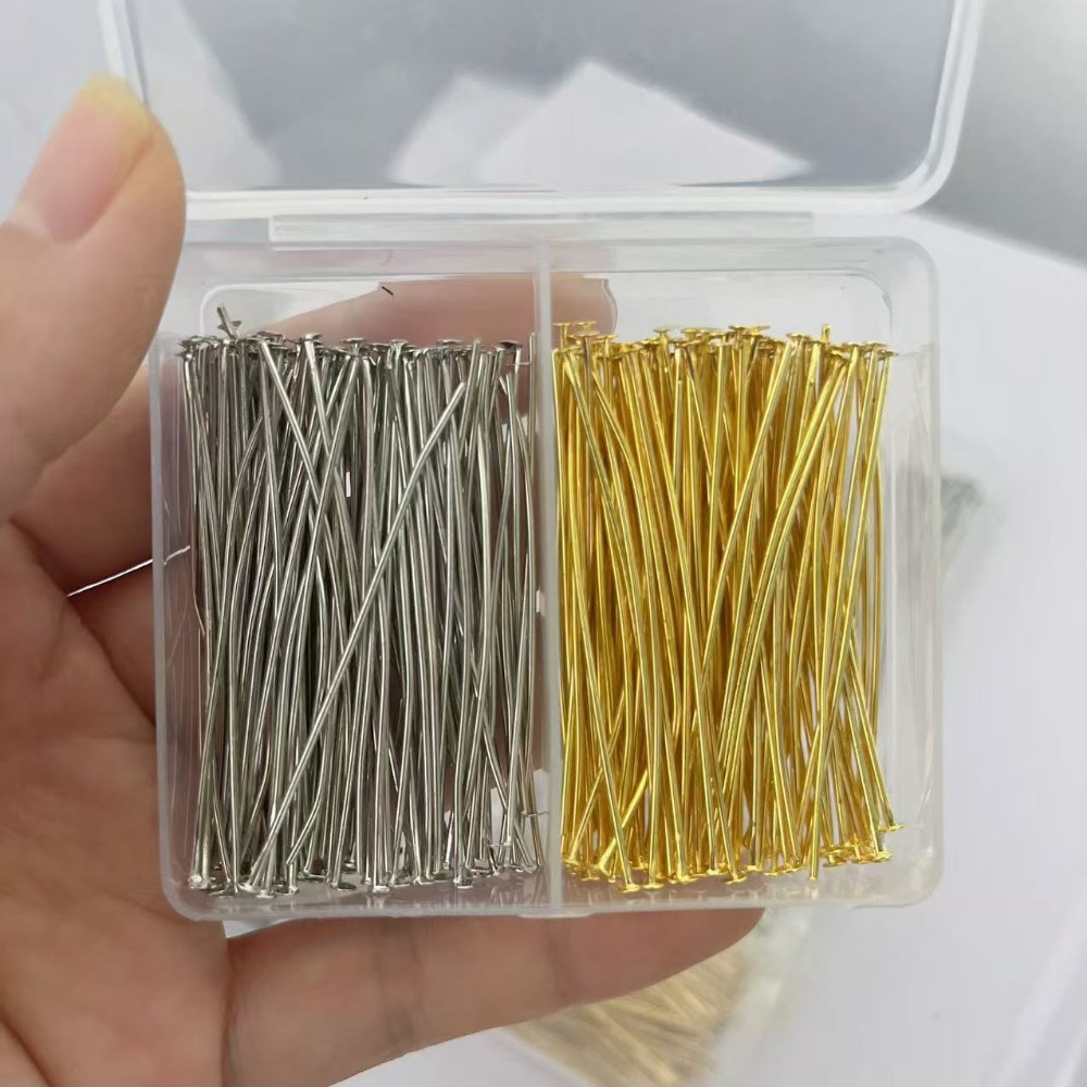 200本入り 30/40/50mm 鉄製針 ボックス入り 卸 - Jewelry Making Head Pins のレビューと価格