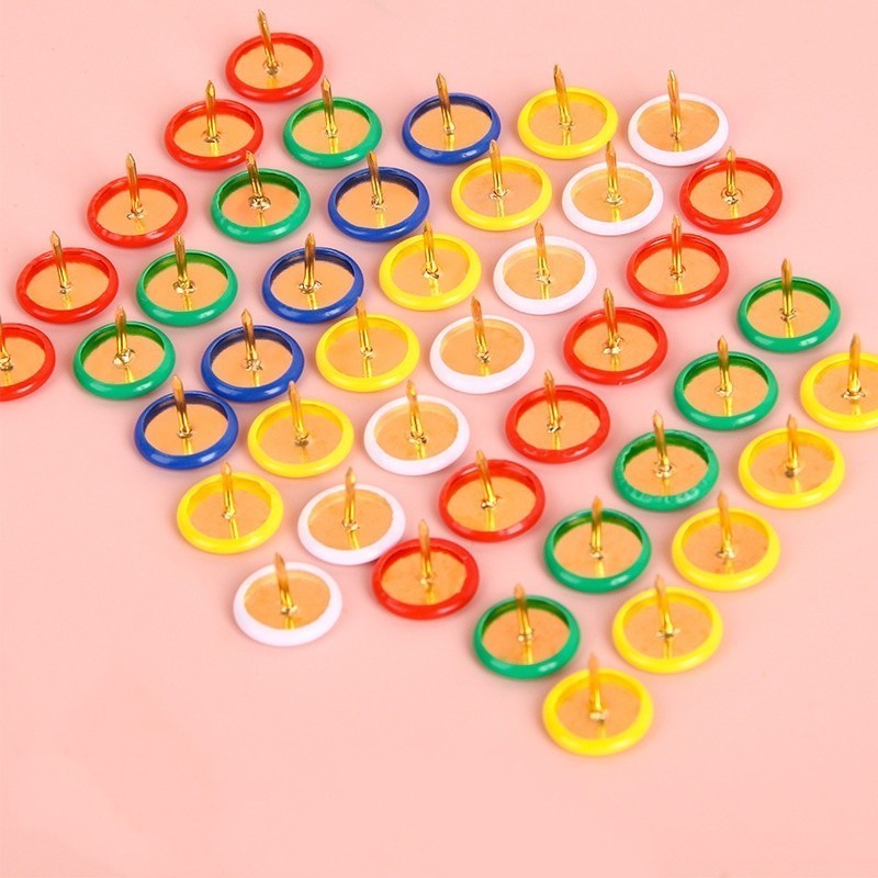 435個の丸頭プッシュピン、オフィス掲示板用、ランダムカラー - Head Pin Assorted のレビューと価格