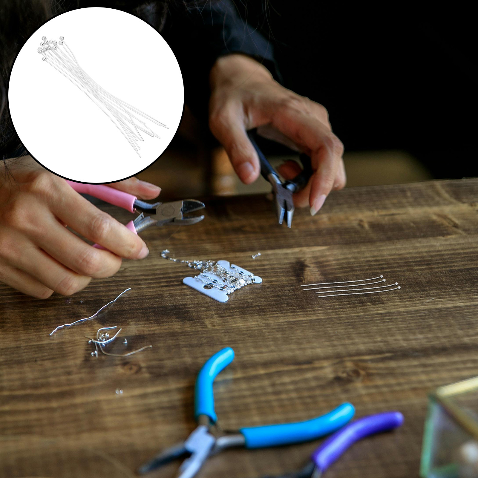 200個 ステンレス製ボールヘッドピン ジュエリー製作用 フ - Jewelry Making Head Pins のレビューと価格