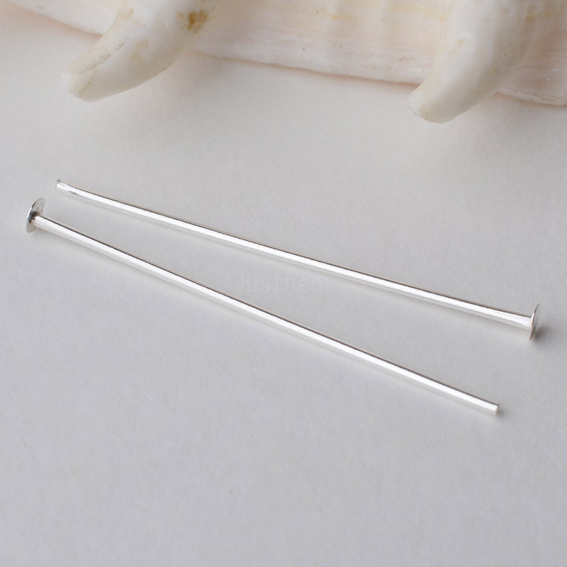 925スターリングシルバーフラットヘッドピン、シルバーTピン - Jewelry Making Head Pins のレビューと価格
