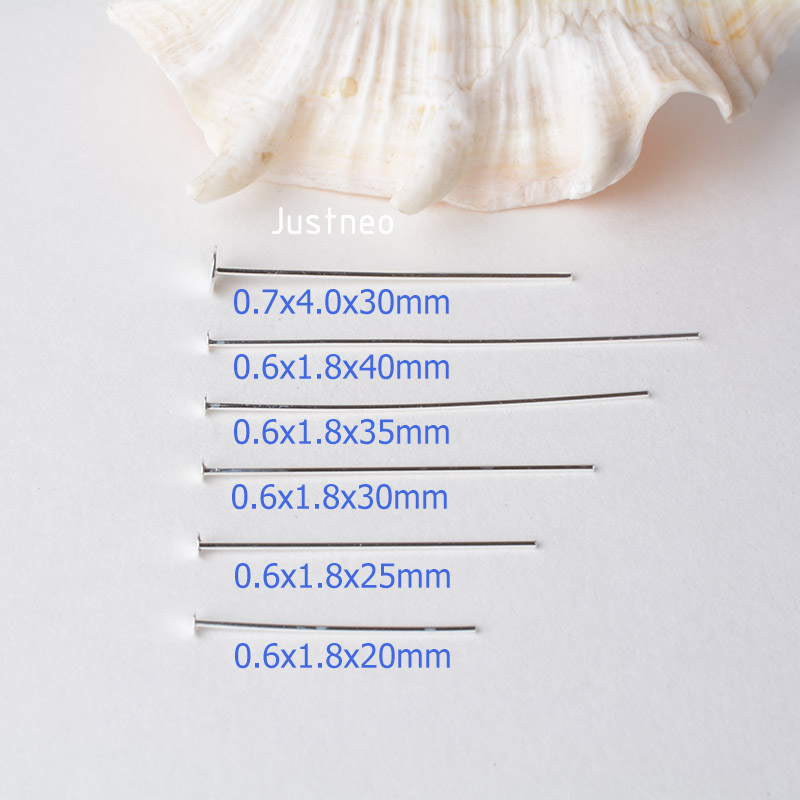 925スターリングシルバーフラットヘッドピン、シルバーTピン - Jewelry Making Head Pins のレビューと価格