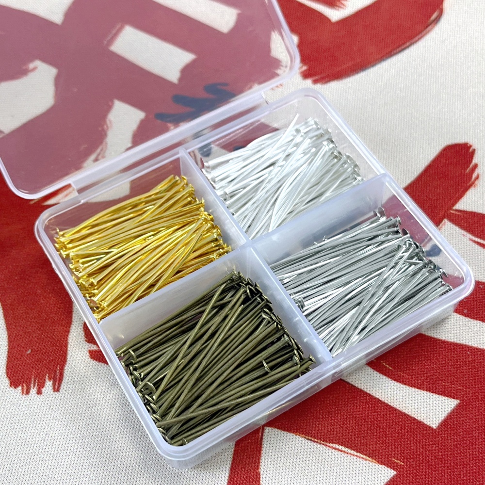 ジュエリー作り用フラットヘッドピンセット,各種カラー,アイロ - Head Pin Assorted のレビューと価格