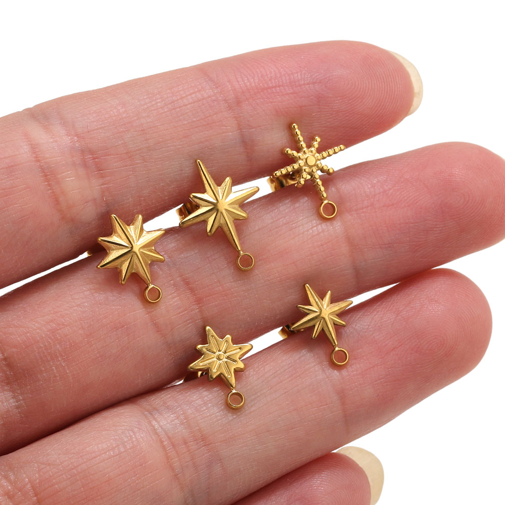 6個入りステンレス製スターピアススタッド、イヤリング製作ツー - Jewelry Making Workshops のレビューと価格