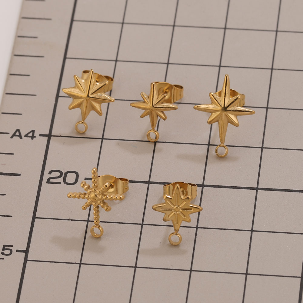 6個入りステンレス製スターピアススタッド、イヤリング製作ツー - Jewelry Making Workshops のレビューと価格