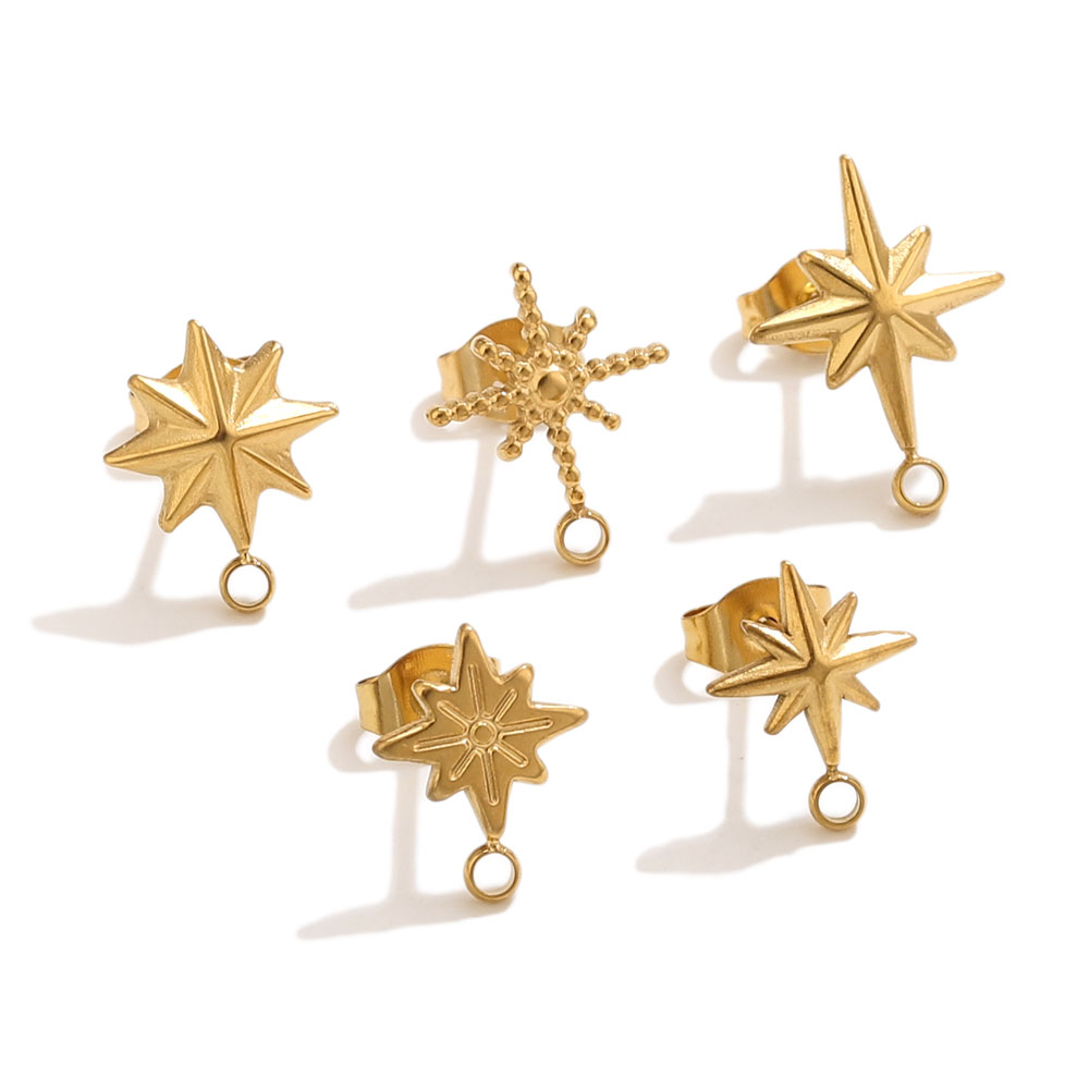 6個入りステンレス製スターピアススタッド、イヤリング製作ツー - Jewelry Making Workshops のレビューと価格