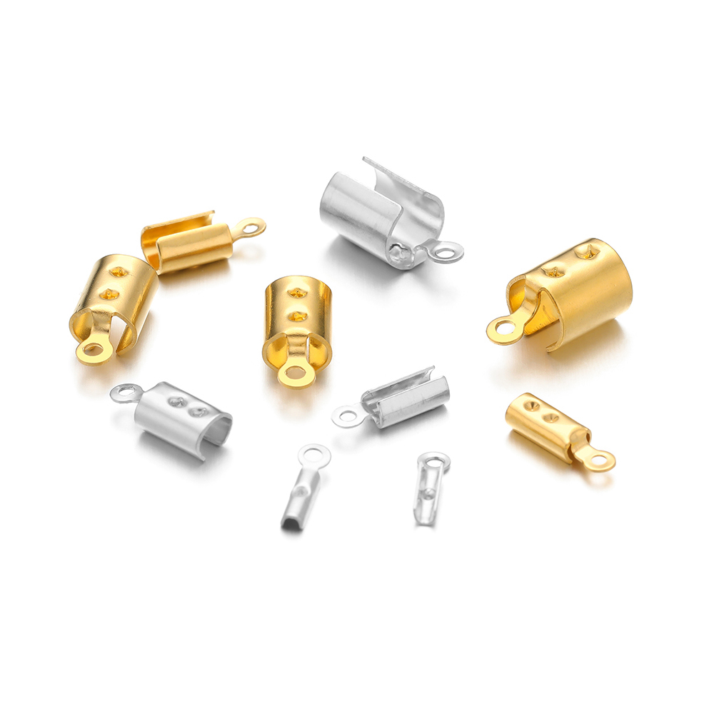 50 個のステンレス鋼高品質圧着エンドビーズキャップレザーコ - Jewelry Making Pins のレビューと価格