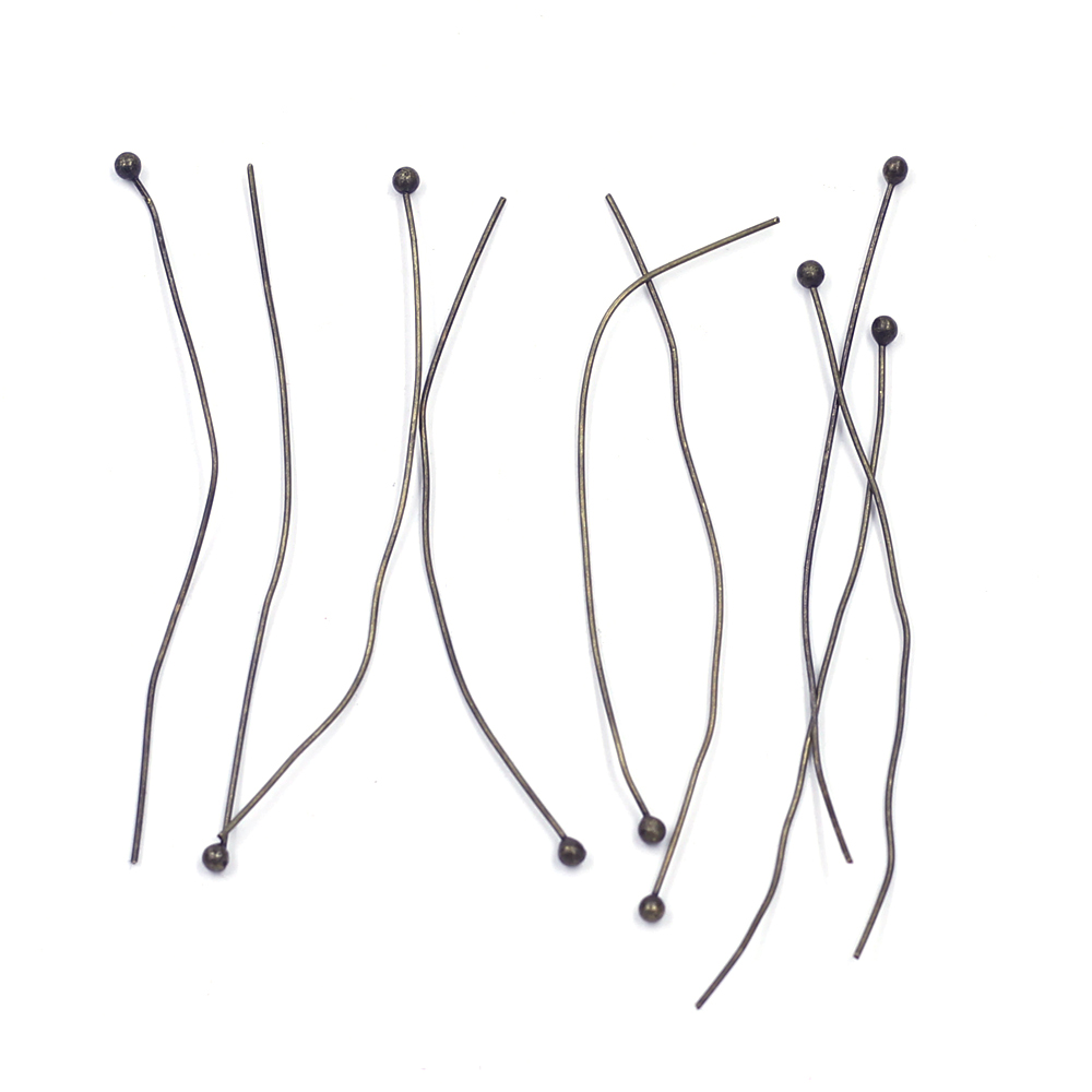 100 個の銅ボールヘッドピン針ブロンズトーン手作りクラフト - Jewelry Making Head Pins のレビューと価格