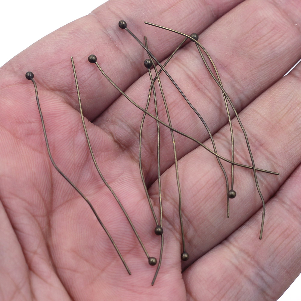 100 個の銅ボールヘッドピン針ブロンズトーン手作りクラフト - Jewelry Making Head Pins のレビューと価格