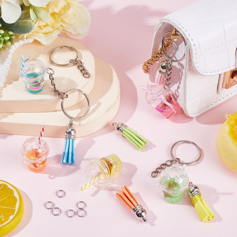 ジュエリー作り用のバブルティーキーホルダーキット,バブルチャ - Jewelry Making Diy Kit のレビューと価格