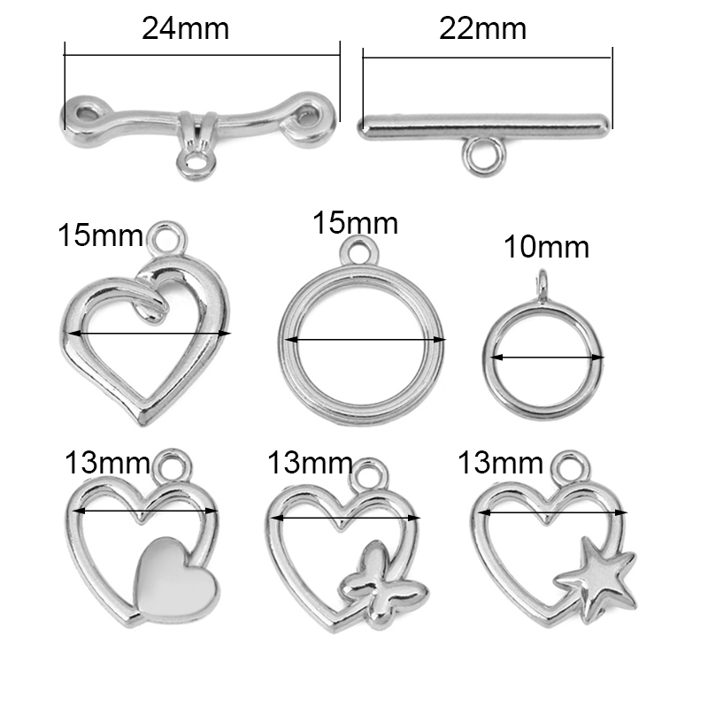 5セットPVD加工ステンレス鋼OTクラスプトグルブレスレット - Jewelry Making Pins のレビューと価格