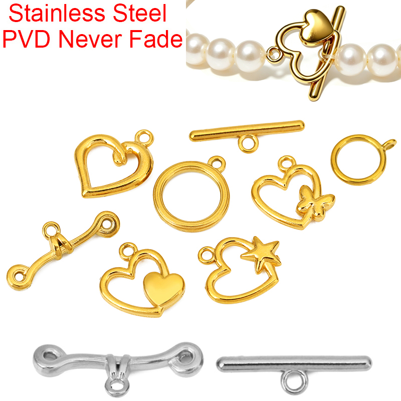 5セットPVD加工ステンレス鋼OTクラスプトグルブレスレット - Jewelry Making Pins のレビューと価格