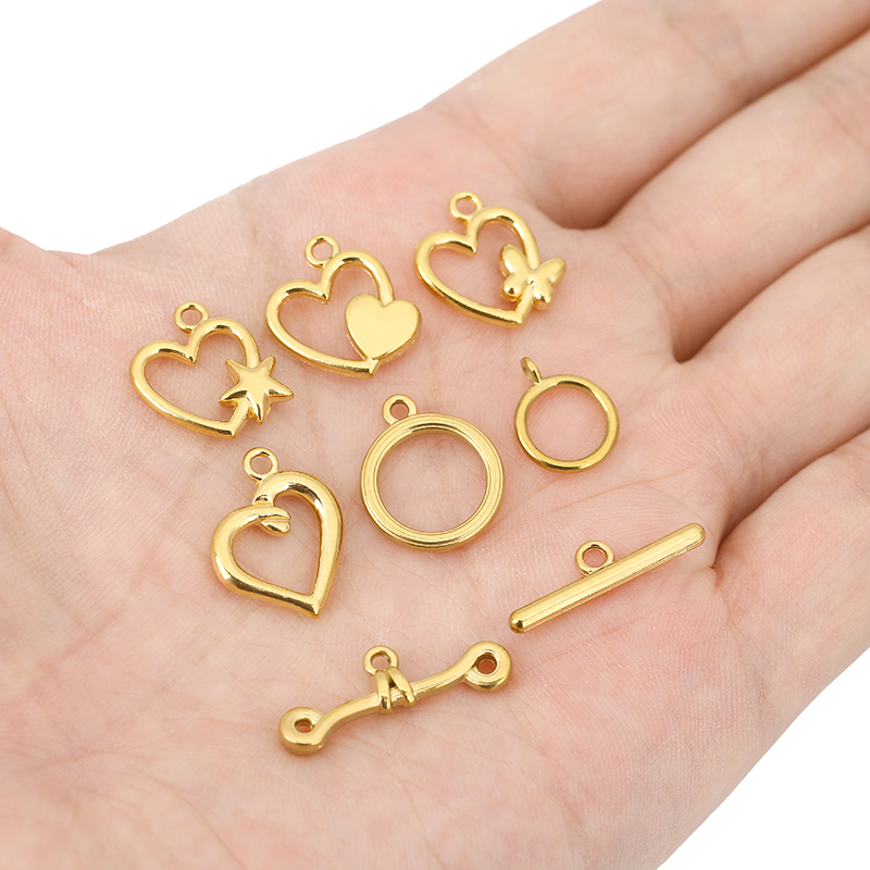 5セットPVD加工ステンレス鋼OTクラスプトグルブレスレット - Jewelry Making Pins のレビューと価格
