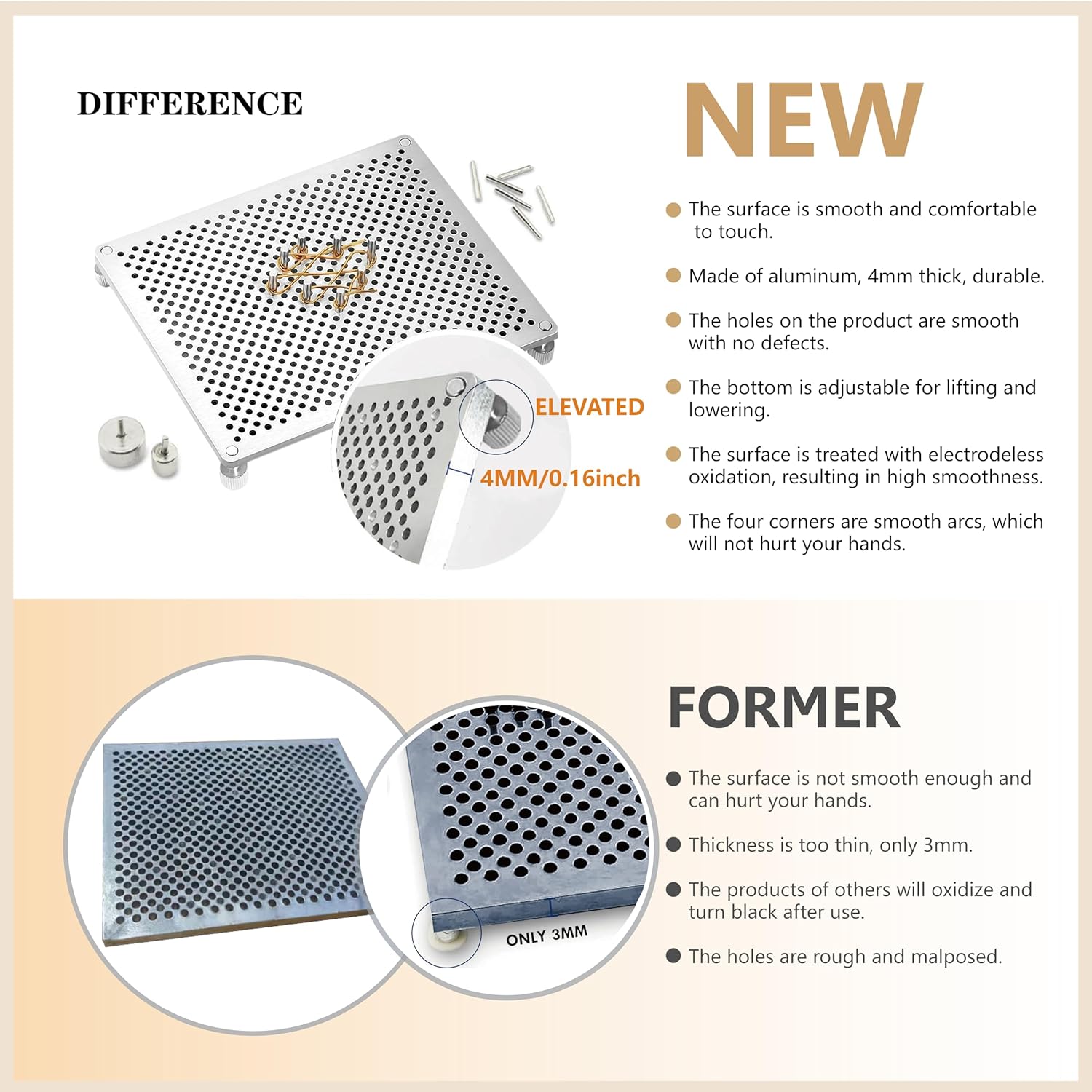 安全な丸角を備えた調整可能なワイヤーベンディングジグ ジュエ - Wire Jewelry Making Jig のレビューと価格