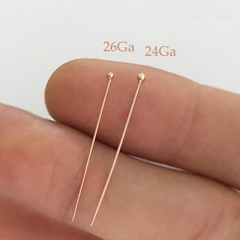 14Kローズゴールドフィルドボールヘッドピン 24ゲージワイ - Jewelry Making Head Pins のレビューと価格