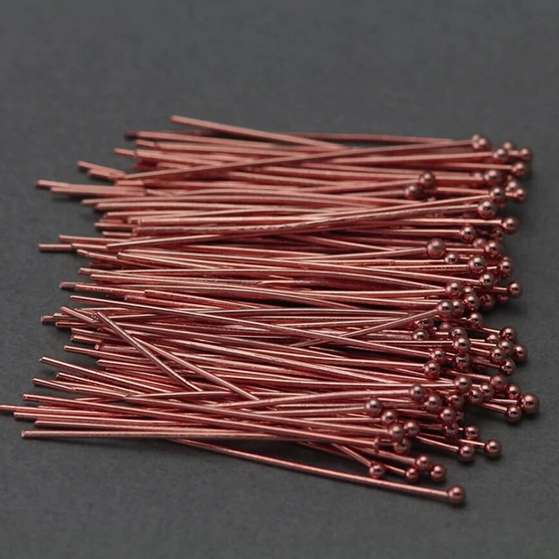 14Kローズゴールドフィルドボールヘッドピン 24ゲージワイ - Jewelry Making Head Pins のレビューと価格