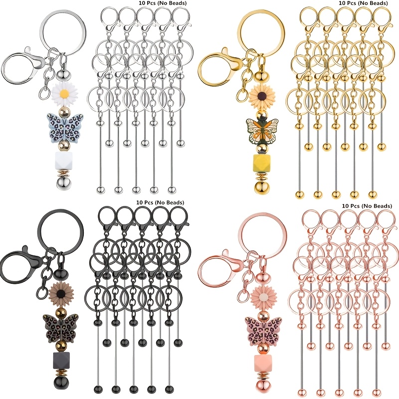 10 個 DIY ユニークなブランクビーズキーホルダー作成キ - Jewelry Making Tutorials のレビューと価格