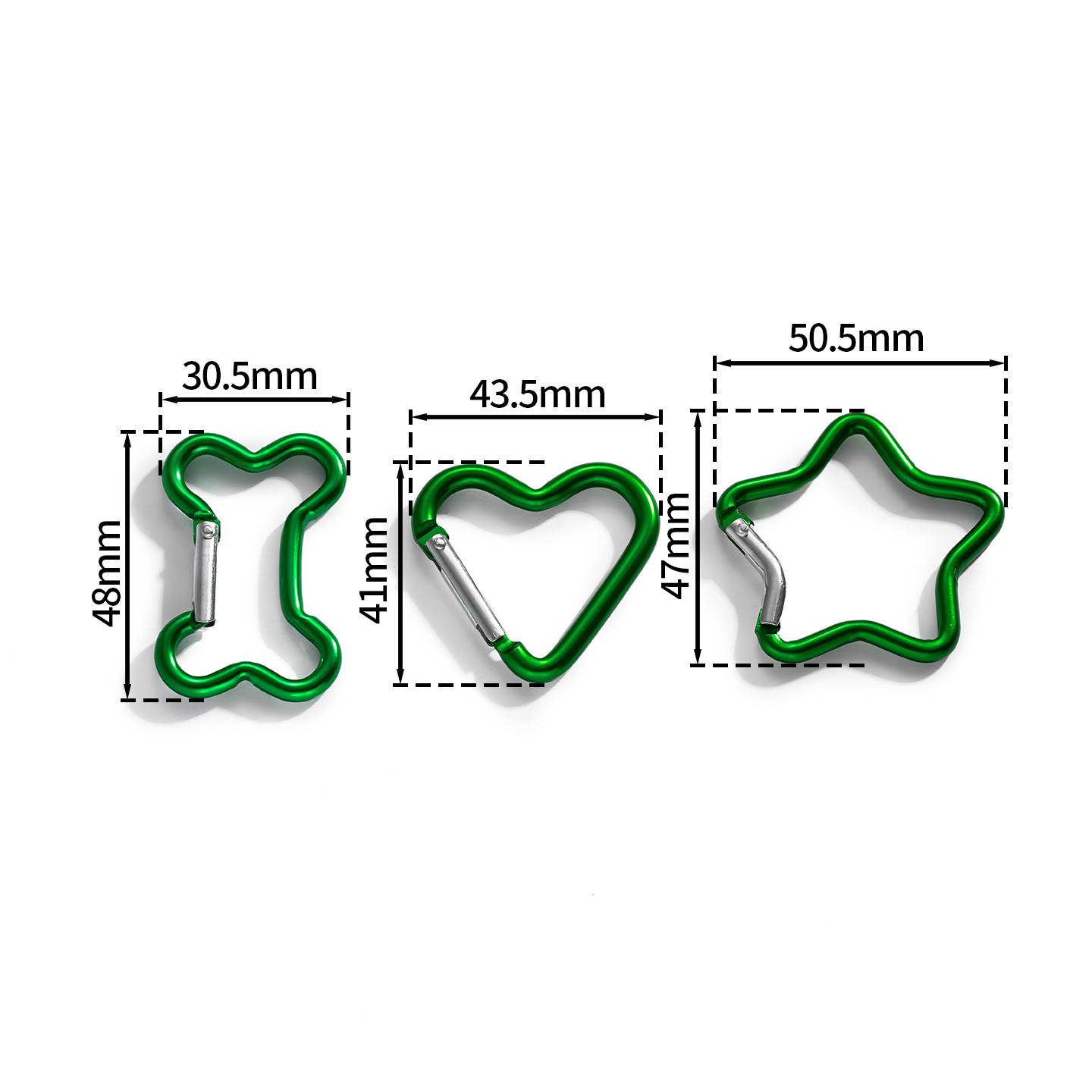 1 ピース/ロットアルミミニカラビナクリップスター/ハート/ - Jewelry Making Workshops のレビューと価格