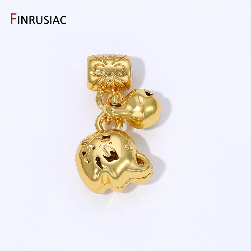 18K金メッキ真鍮ペンダントベイル、幸運の鐘チャーム付きチュ - Jewelry Making Charms のレビューと価格