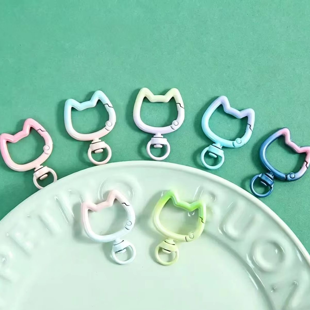 5-10 個グラデーションかわいい猫クラスプ開閉可能なコネク - Jewelry Making Pins のレビューと価格